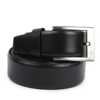 Black Leather Single Formal Belt For Men