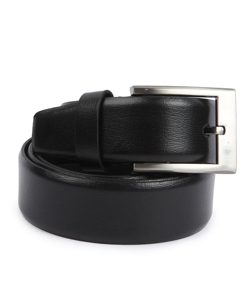 Black Leather Single Formal Belt For Men