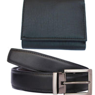 Fashion Black Formal Combo Of Belt And Wallet