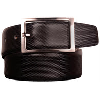 Black Leather Auto Lock Buckle Belt for Men