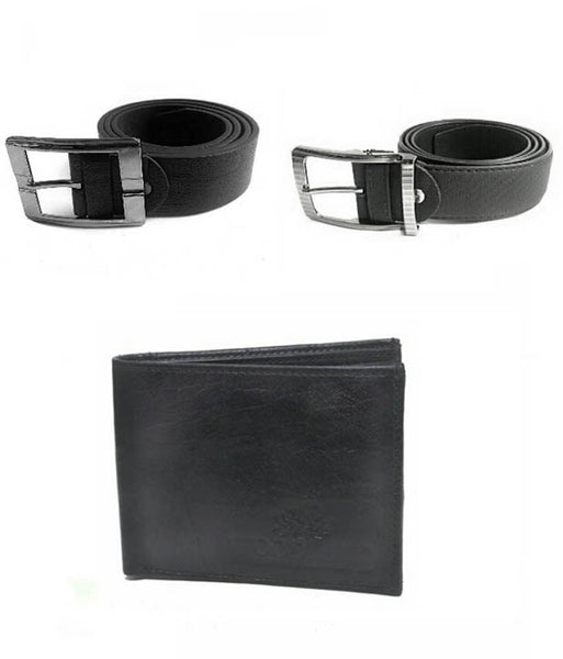 Black Leather Single Belt for Men