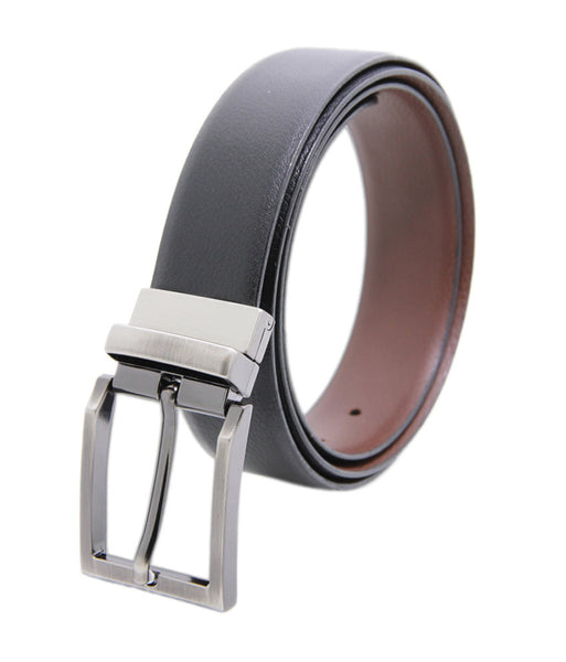 Black Leather Reversible Formal Belt