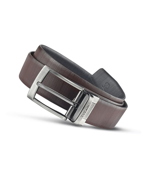 Brown Leather Pin Buckle Formal Men