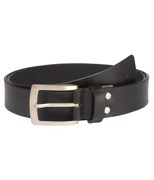 Men Formal Black Genuine Leather Belt (Black-09)