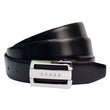 Black Leather Reversible Belt for Men