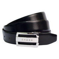 Black Leather Reversible Belt for Men