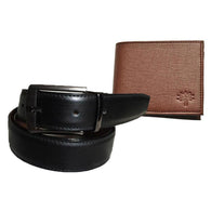 Black Leather Formal Belts with Wallet