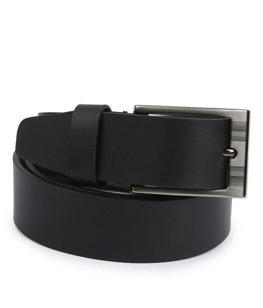 Black Leather Pin Buckle Belt For Men