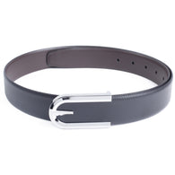 Black Leather Formal Belt for Men