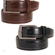 Black-Brown Contrast Stitched Belts Combo