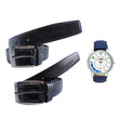 Combo Of Black Leather Belt & PU Leather Wallet