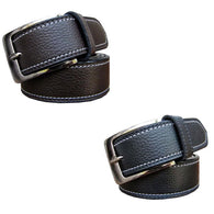 Deal Black And Brown Leather Belt For Men (Combo of 2)