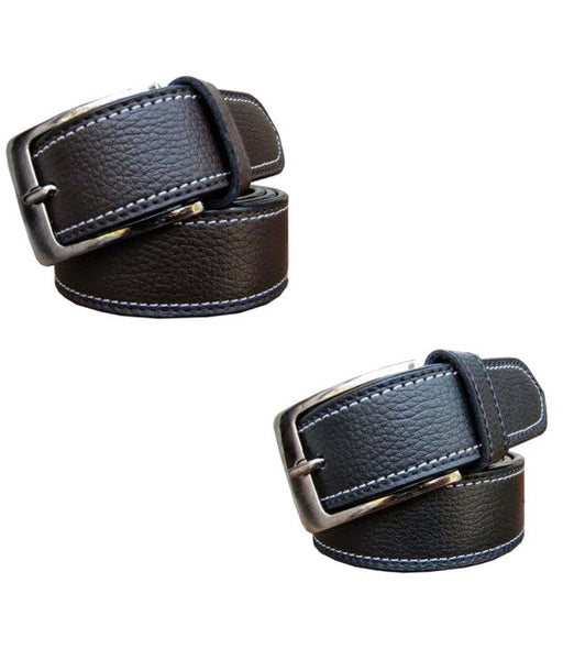 Deal Black And Brown Leather Belt For Men (Combo of 2)