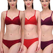 "Elegant" Solid Color Bra Sets ( Pk of 3)