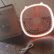 USB PORTABLE MINI DESK FAN WITH LIGHT & COLOR BOX (1 PC / Mix Color)