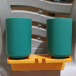 Multipurpose Wall Mount Toothbrush Holder Plastic Stand With 2 Cup  (1 Set)