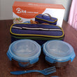 Bite Lunch Box, with Insulated Fabric Lunch Bag & Plastic Spoon, Fork