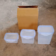 Plastic storage jars with secure locking lids, set of 3.