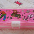 3-compartment pencil case, cartoon design for kids, school and gifts