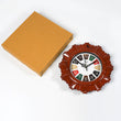 Round wall clock with wooden design