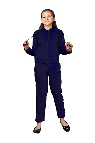 Navy Girls 2 Pcs Sweatsuit and Sweatpant Set