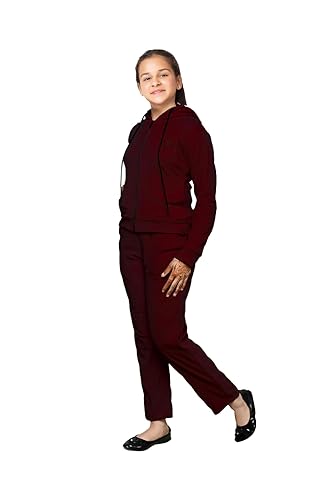 Maroon Girls 2 Pcs Sweatsuit and Sweatpant Set