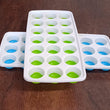 21 Cavity Pop Up Ice Cube Trays-Easy Release, Flexible Silicone Bottom - Stackable, BPA Free, Food Grade - for Convenient Freezer Ice Making (2 Pc Set)