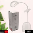 LED desk lamp with fan and pen container, suitable for study and bedroom.