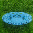 Round basket with flower pattern, ideal for storage