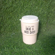 Appreciation-themed plastic coffee cup, travel-friendly and ideal for personal or gift use.