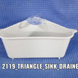 Sink drainer shelf with triangular shape and storage options