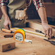 Handy 5-meter measuring tape for quick measurements.