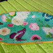 Small Plastic Flower Printed Design Serving Tray (1 Pc / 27 x 18 CM / Mix Color)