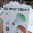 Bluetooth LED bulb with music sensor and adjustable lighting colors.