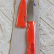 Stainless steel knife with non-slip grip and blade cover for kitchen safety