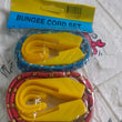 Close-up of strong plastic J shape hooks attached to bungee cord.