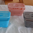 Multipurposes Plastic Basket, Organizer for Kitchen, Countertop, Cabinet, Bathroom with Lid, Plastic Storage Basket For Store Fruits, Vegetables, Magazines, Cosmetics, Stationary (1 Pc / Mix Color )