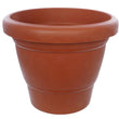 8-inch heavy plastic garden pot brown medium size