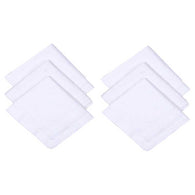 White Cotton Handkerchiefs for Men - Pack of 6