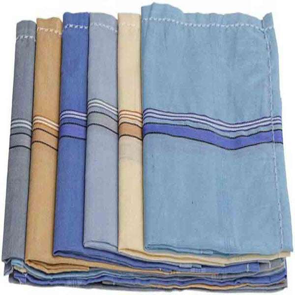 Multicolor Cotton Handkerchies for Men - 6 Pieces