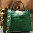 Designer Green Croco Peekaboo Tote Bags