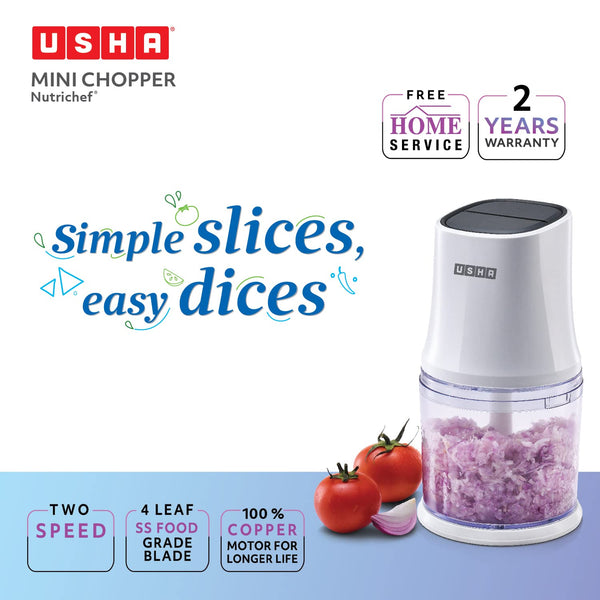 Usha Multipurpose Chopper Capacity 500 ml with 2 Years Warranty 300 W Chopper  (White)