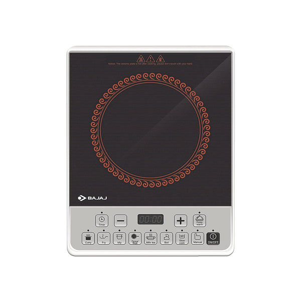 Bajaj Icx Pearl Induction Cooktop  (Black, White, Push Button)