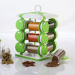 12-piece spice jar set in brown box, food-grade plastic