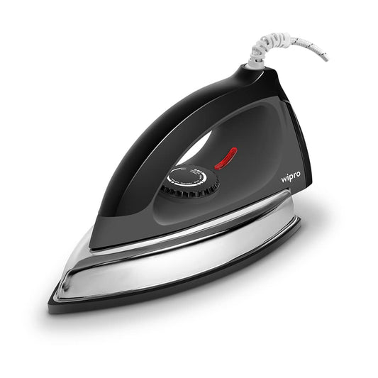 Wipro Vesta Heavyweight Automatic Dry Iron|Quick Heat Up 1000 W Steam Iron  (Black)