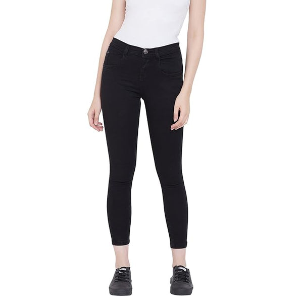 Black Women's Slim Fit Cotton Jeans