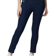 Blue Skinny Fit High Waist Ankle Length Jeggings