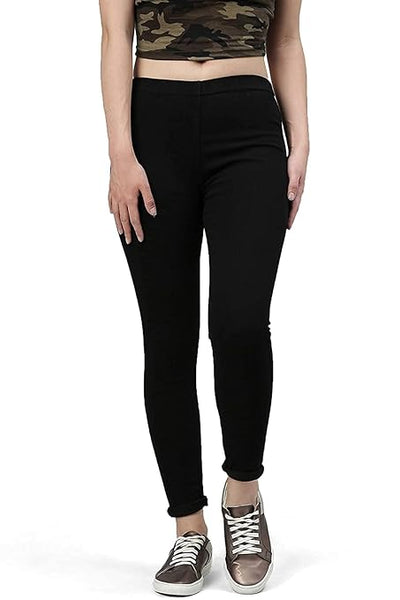 Black Womens Slim Fit Denim Lycra Stretchable Jeggings