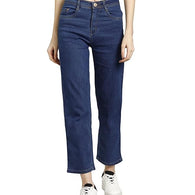 Blue Women's Denim Straight Fit Jeans