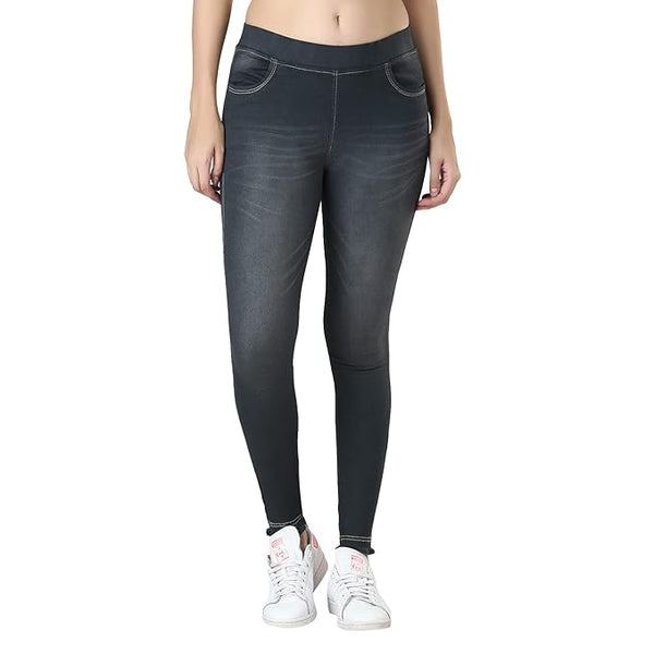 Classic Grey Stretchable High Rise Denim Jegging